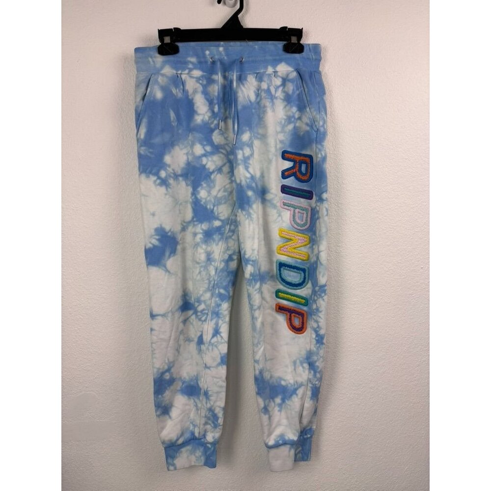 RipnDip‎ men's small blue tie dye prisma sweatpants joggers embroidered casual